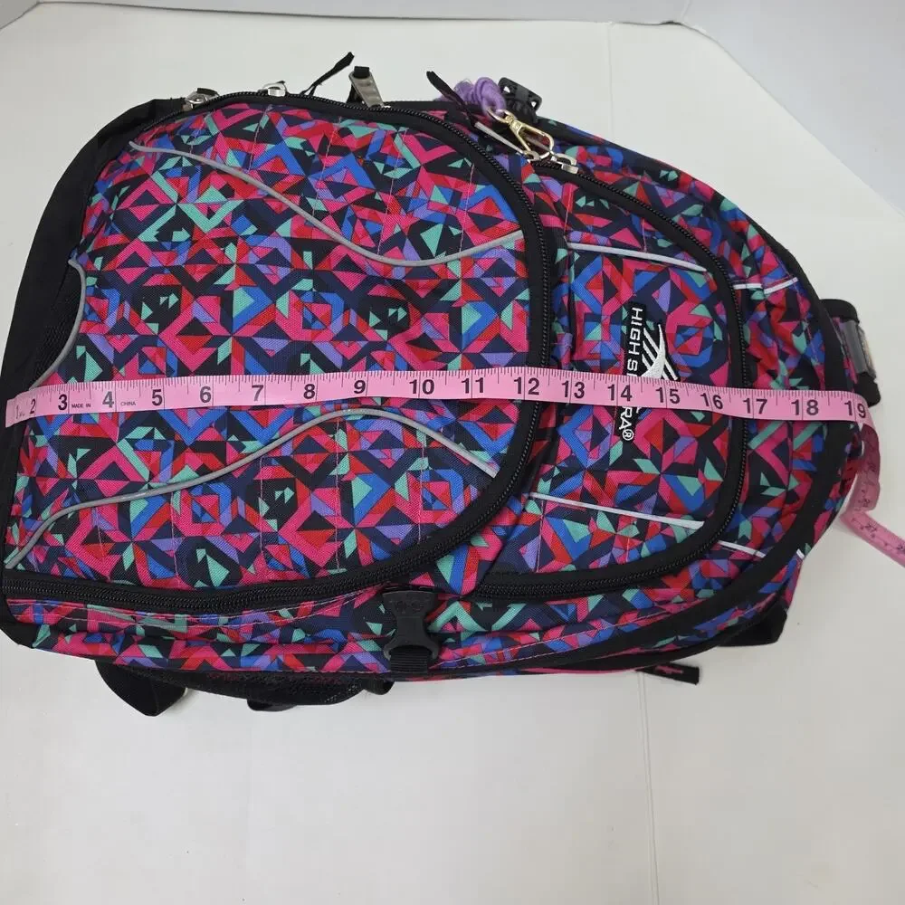 High Sierra Backpack Geometric Large Multi Pocket Laptop School Travel Bag 18x13